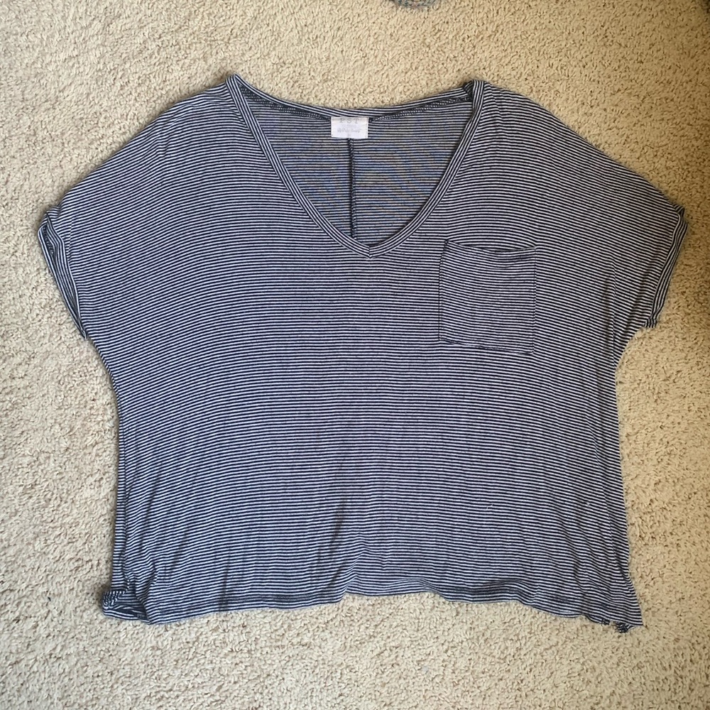 PST Black and White Striped Tshirt